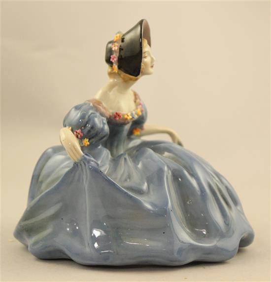 A rare Wade underglaze porcelain figure of Curtsey, c.1938, 13cm